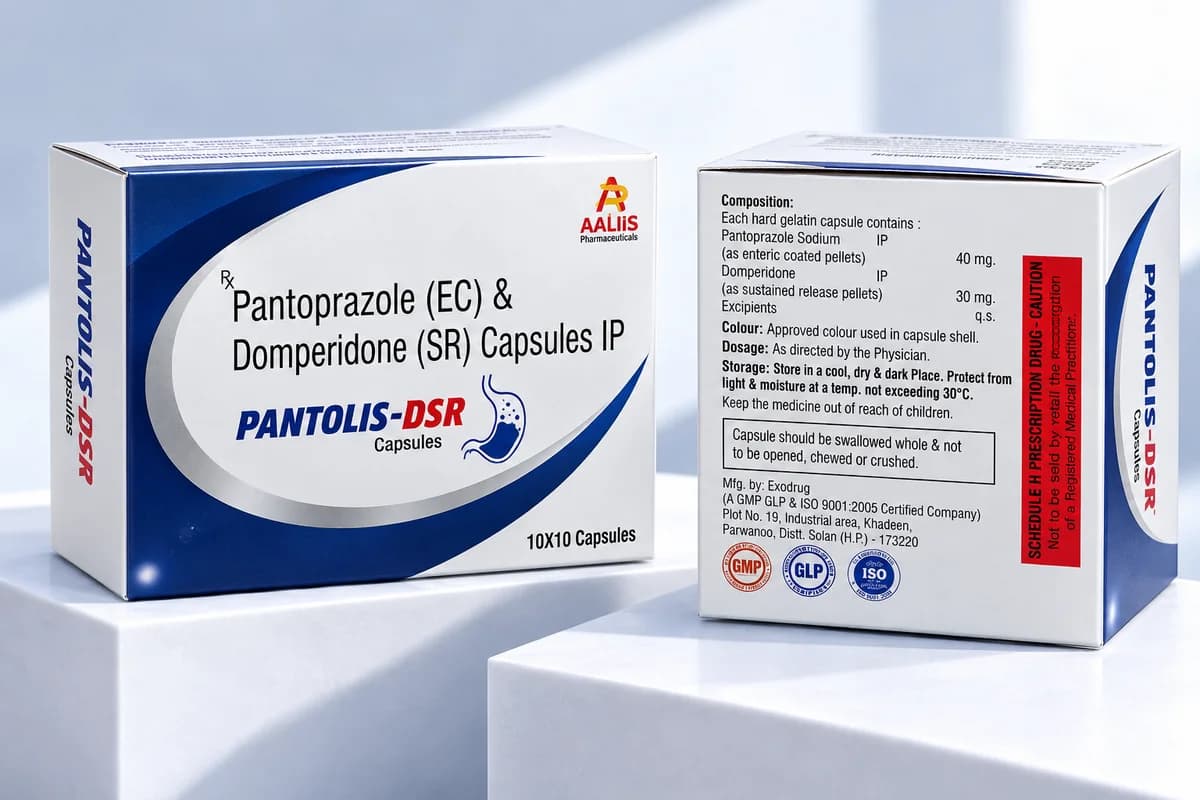 Panvolis-DSR / Pantolis-DSR (Hard gelatin capsule) pharmaceutical packaging - Pantoprazole Sodium IP 40 mg (Enteric-coated) + Domperidone IP 30 mg (Sustained-release)